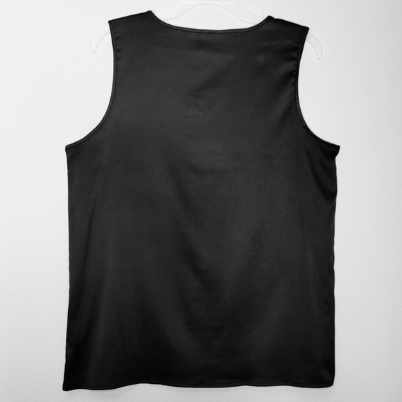 🎈 L | Alfred Sung | Side-Zip Ruffle Strip Tank Top - Picture 3 of 6